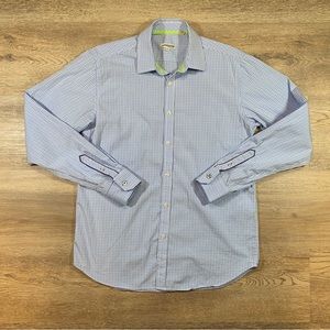 Jeremy Argyle NYC Dress Shirt Men's Medium Long Sleeve Button Down Blue White